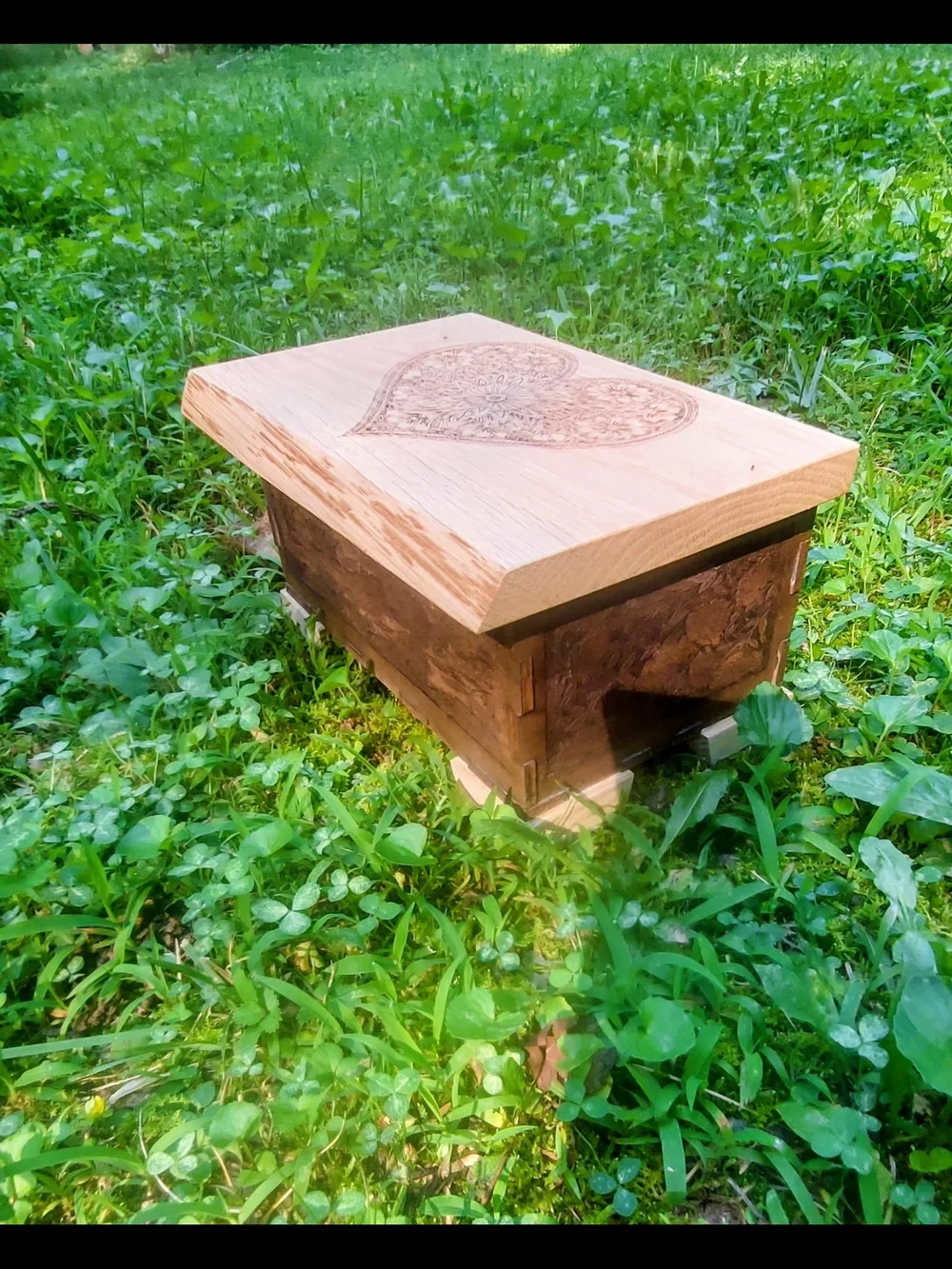Wooden Keepsake Box with Engraved Heart